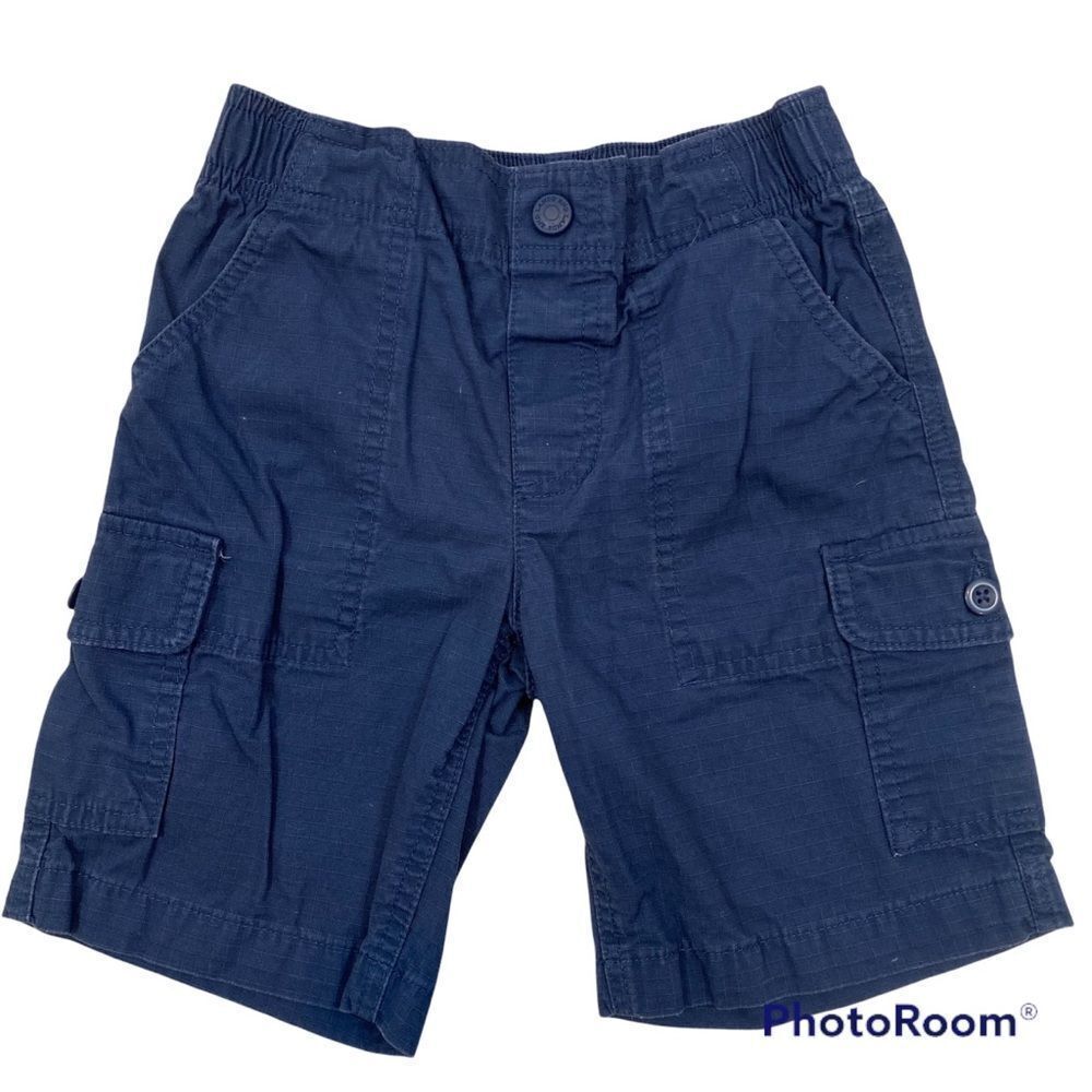 Boys Lands End Kids Navy Blue Cargo Pull on Shorts Size 7